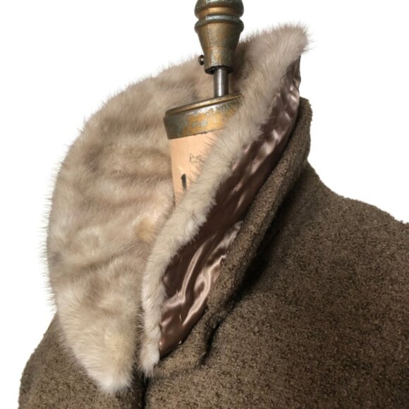 Vintage 50s Eatons fur collar jacket blazer, union made - Picture 5 of 16